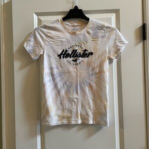 Hollister Tie-Dye Tee - White and Tan